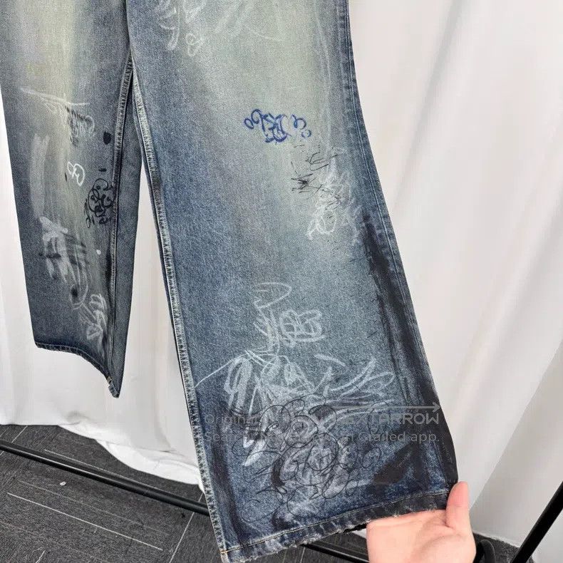 Balenciaga Balenciaga size M Spray-Paint Graffiti Denim Pants Size US 27 - 4 Thumbnail