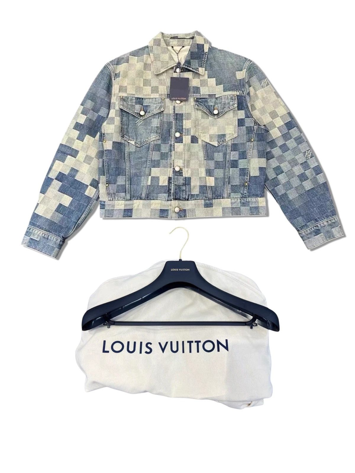 Louis Vuitton Louis Vuitton X Pharrell 50 Damoflage Damier Denim Jacket Size US M / EU 48-50 / 2 - 1 Thumbnail