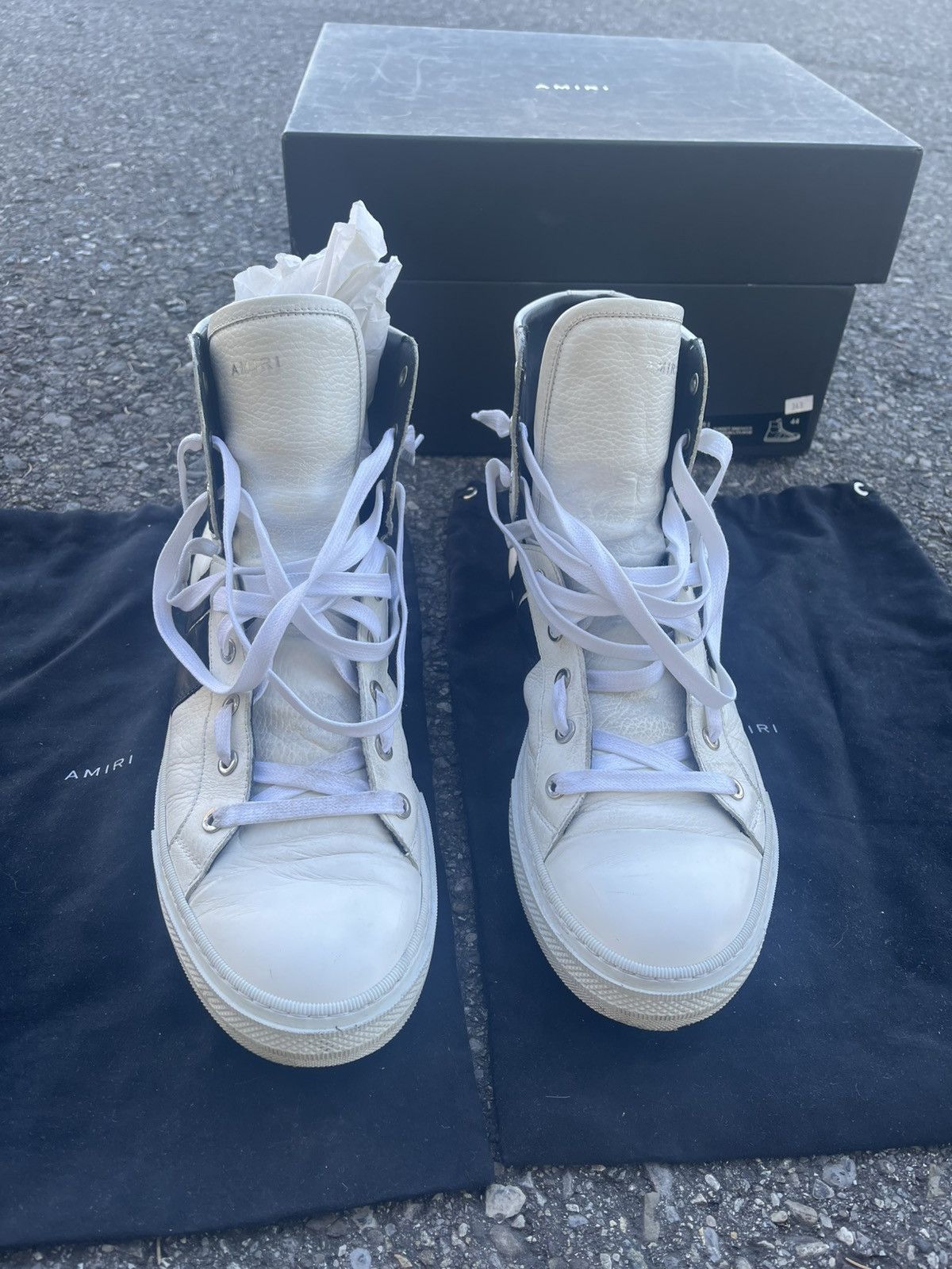 Amiri Amiri Sunset Sneaker Hi Top sz. 44 white / black leather Size US 11 / EU 44 - 2 Thumbnail