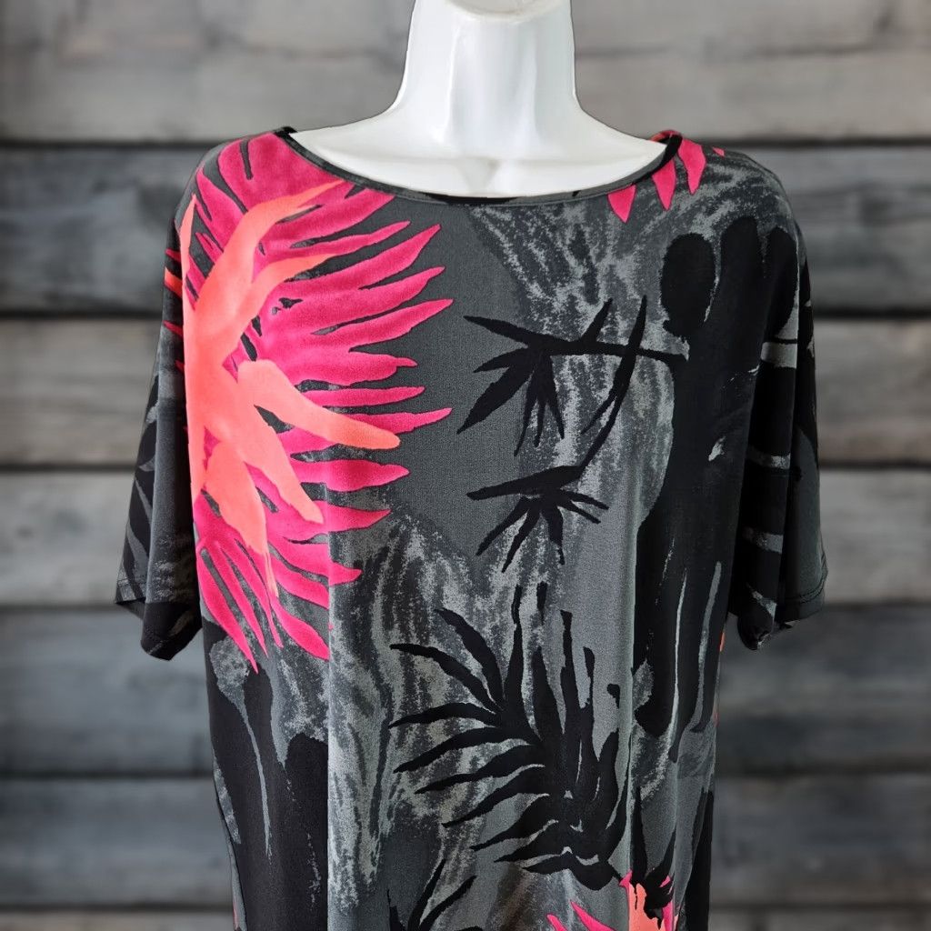 Pinko Clara Sun Woo Blouse Womens Top S Black Pink Asymmetrical Hem Shirt 90s? Size S / US 4 / IT 40 - 1 Thumbnail