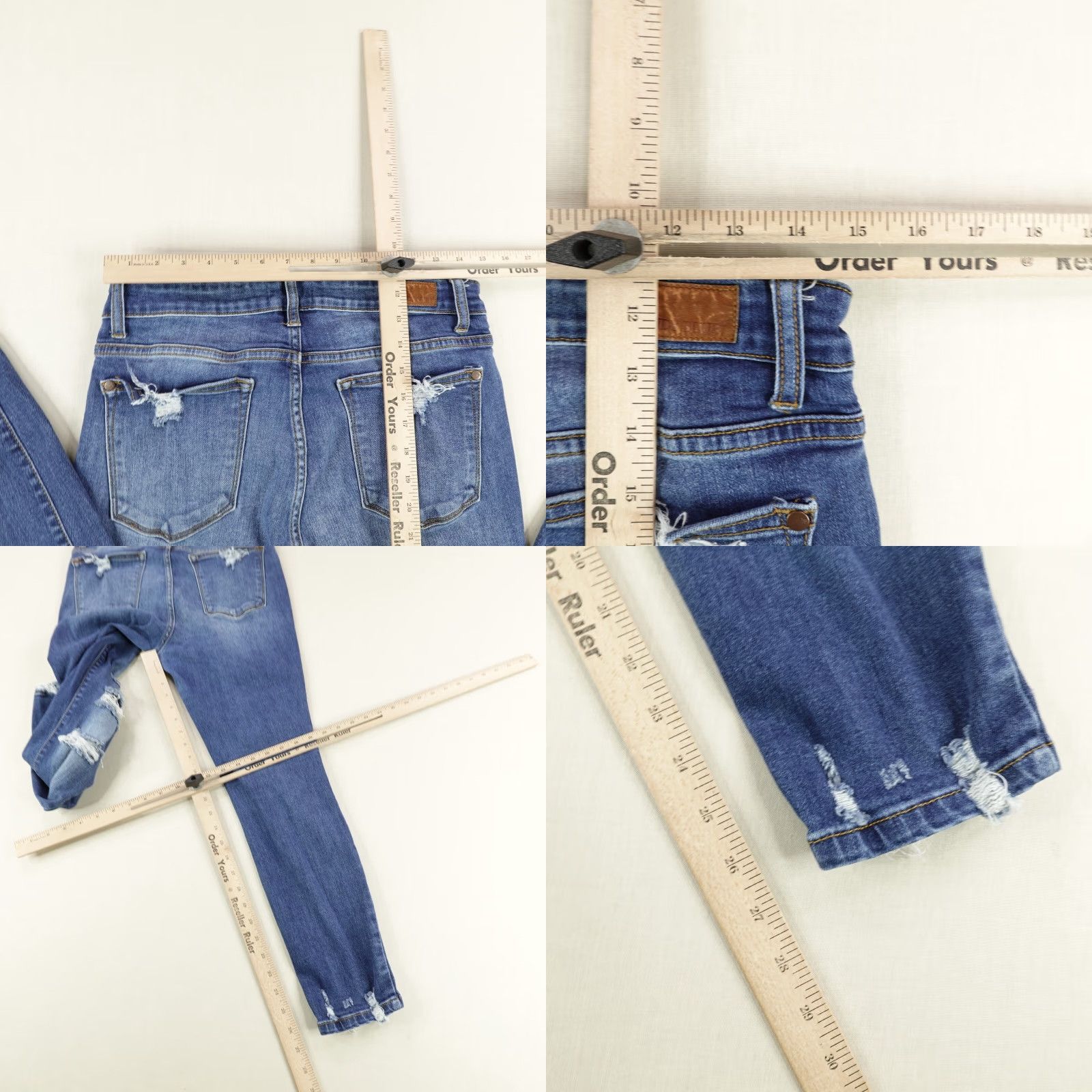 Vintage Judy Blue Jeans Womens 11/30 Denim Skinny High Rise Distressed Stretchy Flex Jeans Blue 30 Womens Girls Mens Size 30" / US 8 / IT 44 - 8 Thumbnail