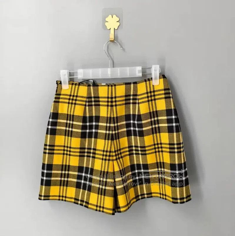 Dior Dior Yellow Wool Checkered Women's Shorts . Size 22" - 2 Thumbnail