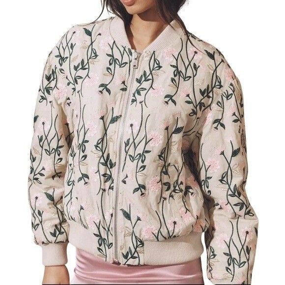 AVEC LES FILLES Avec Les Filles Pastel Floral Bomber Jacket Women's NWT SM Size S / US 4 / IT 40 - 2 Thumbnail