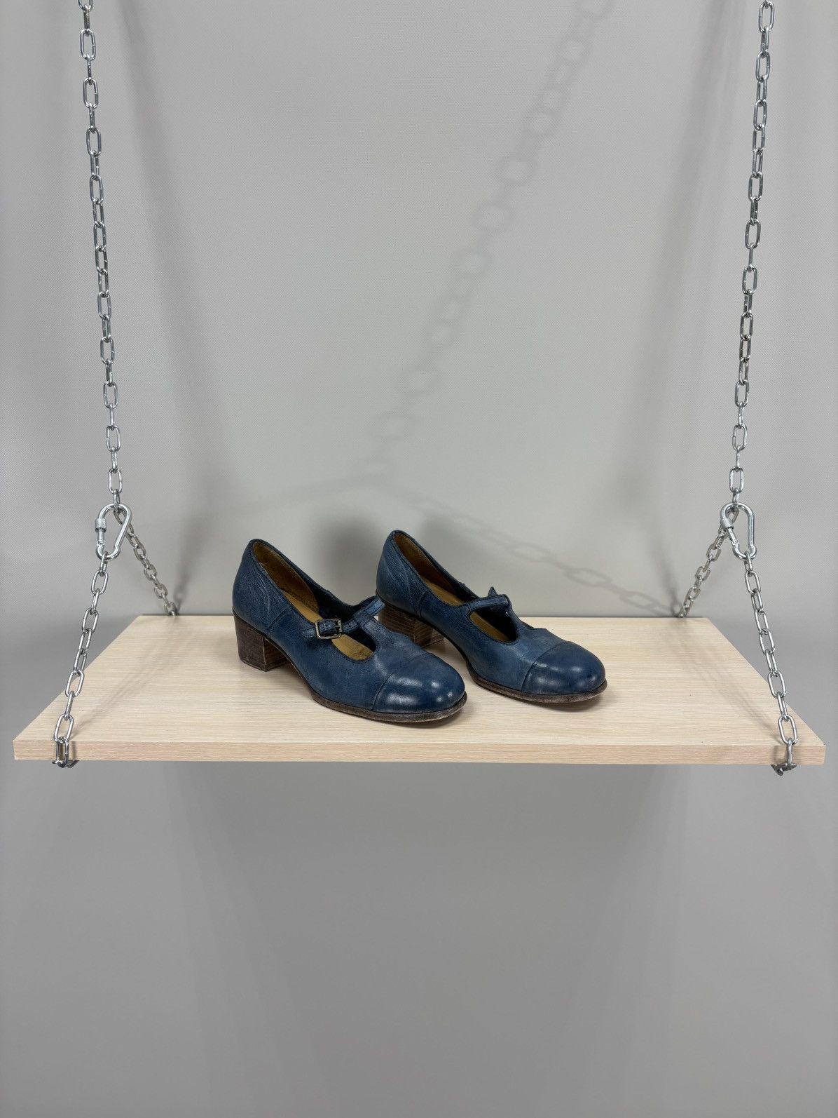Leather × MoMA Womens leather shoes MOMA Size 37 1/2 Color Blue Size US 7.5 / IT 37.5 - 2 Thumbnail