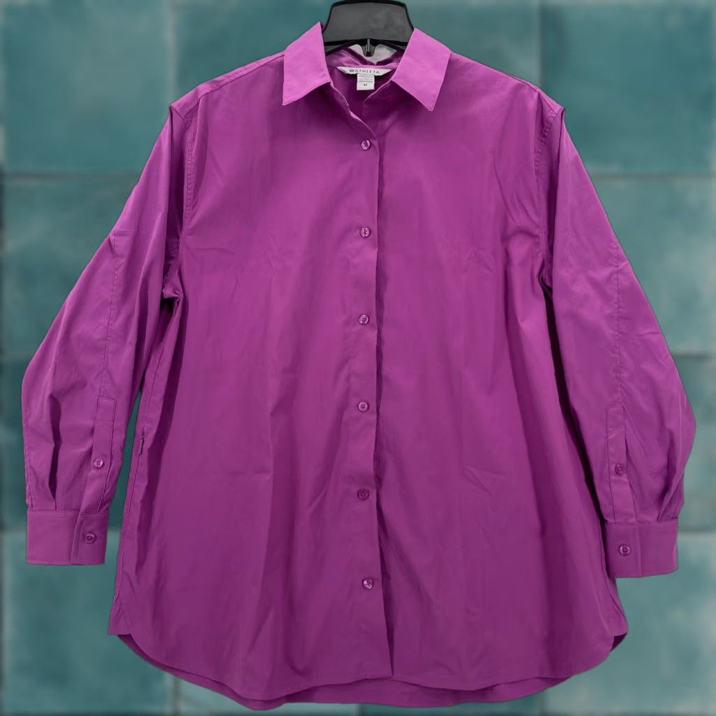 Athleta Athleta Button-Up Top Women's Medium Purple Oversized Preppy Casual Workwear Shirt Size M / US 6-8 / IT 42-44 - 1 Thumbnail