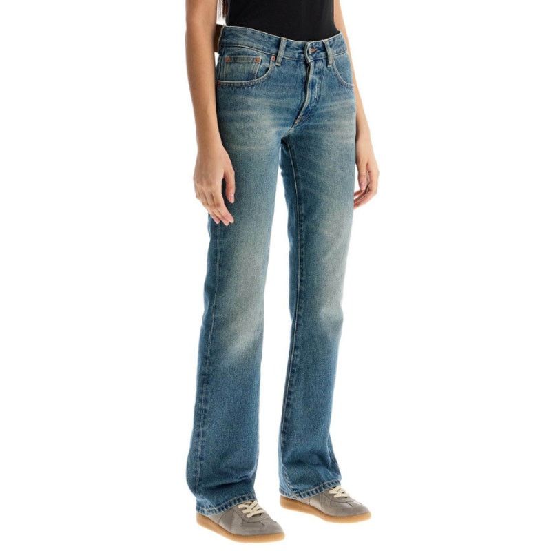 Maison Margiela MM6 Maison Margiela Blue Mid-Rise Straight Jeans Size 25 Size 33" - 1 Thumbnail