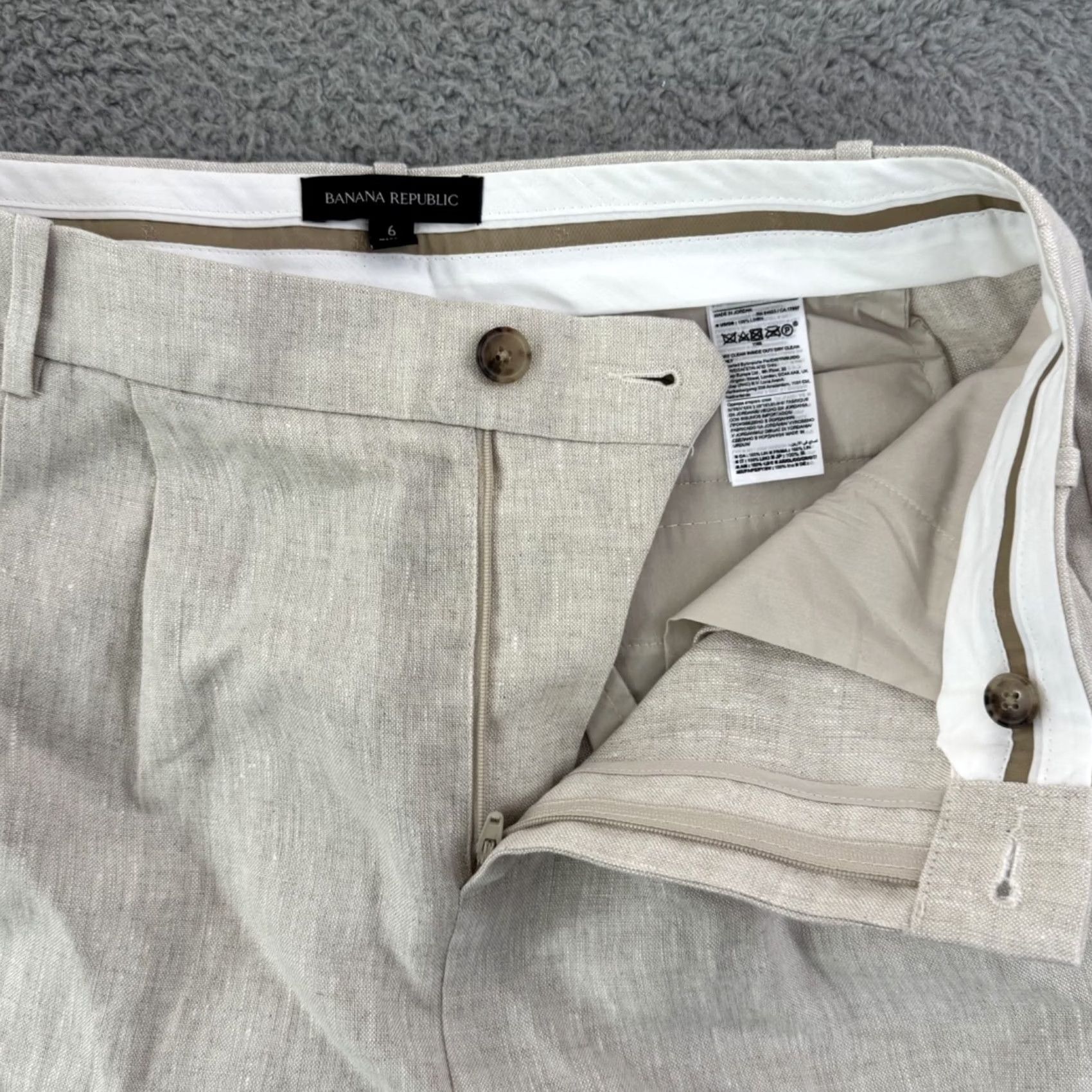 Banana Republic Banana Republic Pants Womens 2 Red Trouser Ivory Linen High Waist Pleated Wide Leg Size 26" / US 2 / IT 38 - 5 Thumbnail