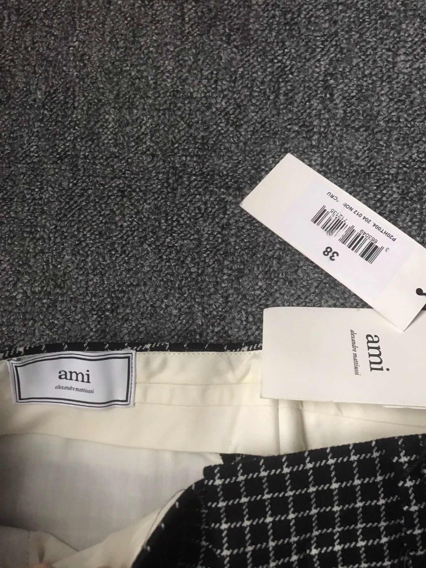 AMI Ami all wool small check straight-leg 38 chinos Size US 38 / EU 54 - 4 Thumbnail