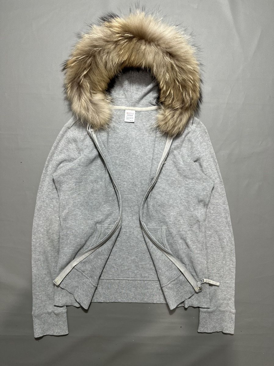 20471120 VINTAGE WAFFLE PARKA THERMAL ZIP HOODIE FUR IFSIX LGB STYLE Size US M / EU 48-50 / 2 - 7 Thumbnail