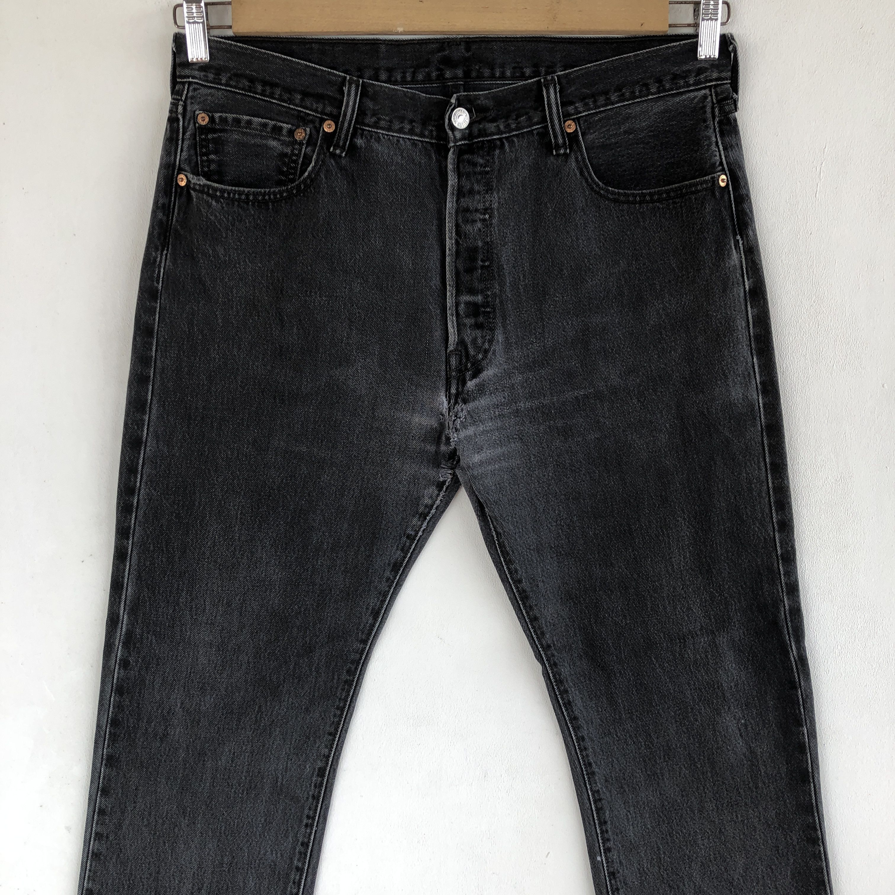 Levi's Vintage Levis 501 Jeans Super Black Levi's Stonewash Denim Size US 34 / EU 50 - 3 Thumbnail