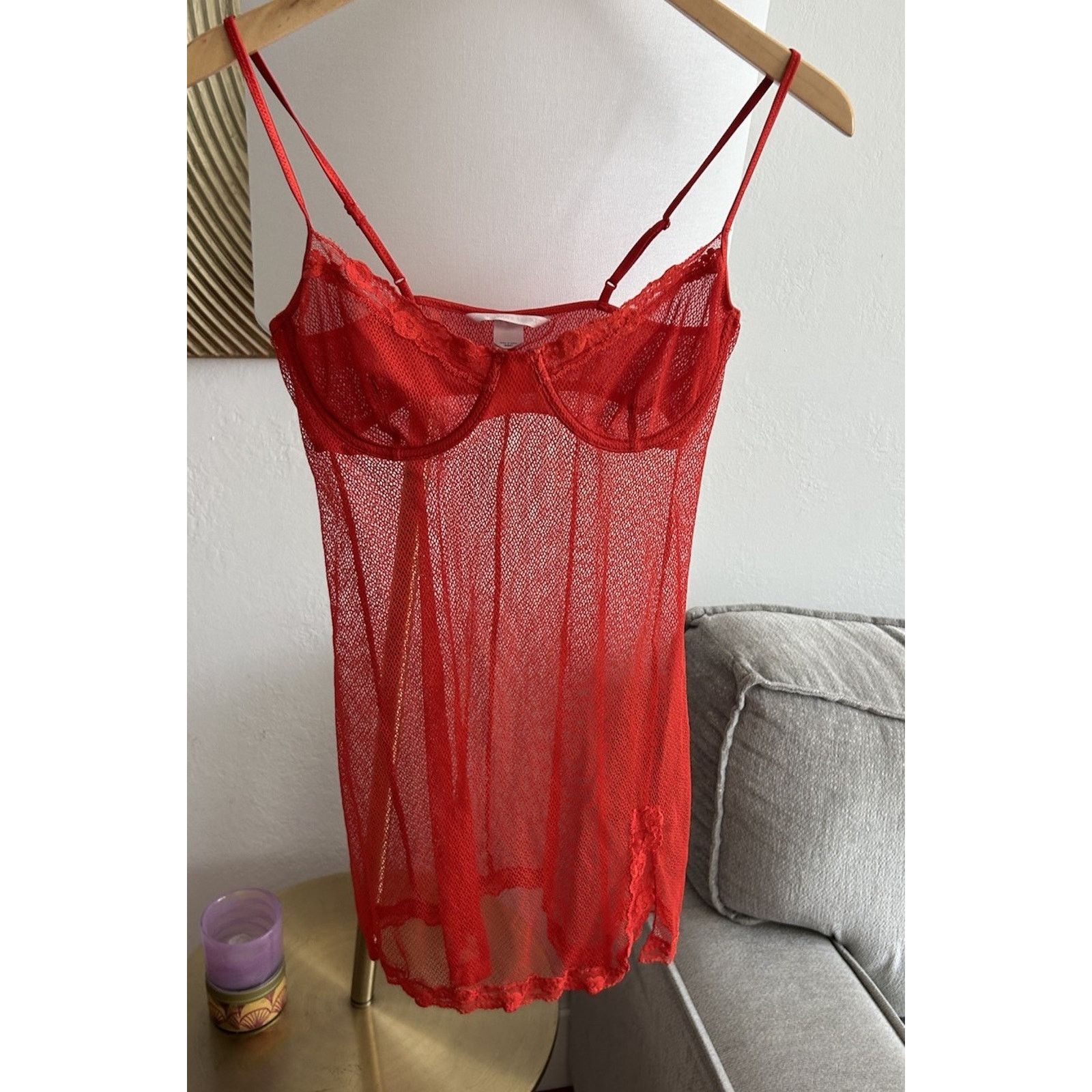 Victoria's Secret Y2K Stretchy Lace Babydoll Nightie Slip Lingerie Sz 34C Size ONE SIZE - 1 Thumbnail