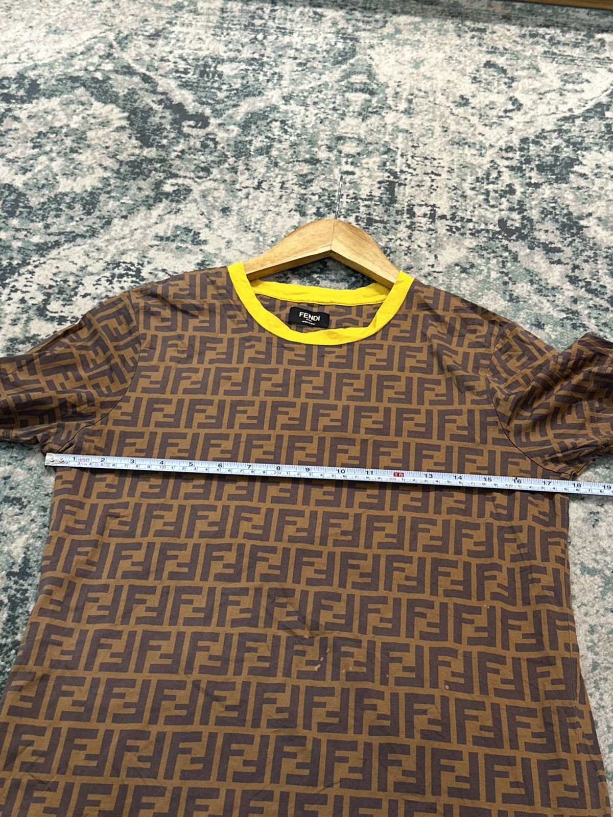 Fendi Fendi Roma Made in Italy Brown/Yellow Monogram T-Shirt Size US M / EU 48-50 / 2 - 16 Thumbnail
