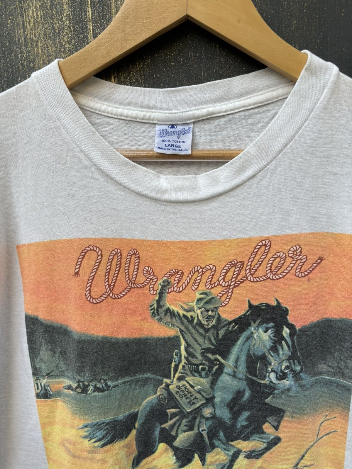 Vintage × Wrangler VERY RARE! Vintage 90’s Wrangler Art Shirt Cowboy Size US L / EU 52-54 / 3 - 3 Thumbnail