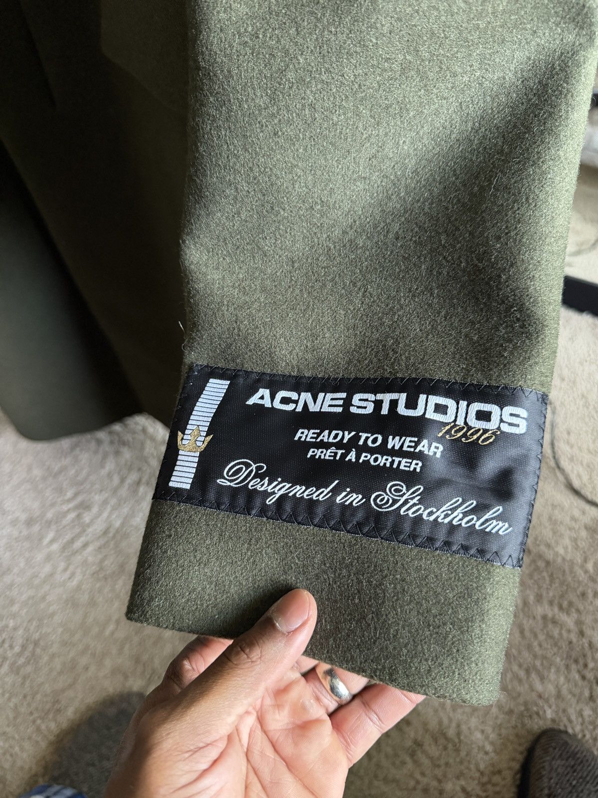 Acne Studios Acne Studios Olive tailored wool coat Size US XL / EU 56 / 4 - 3 Thumbnail