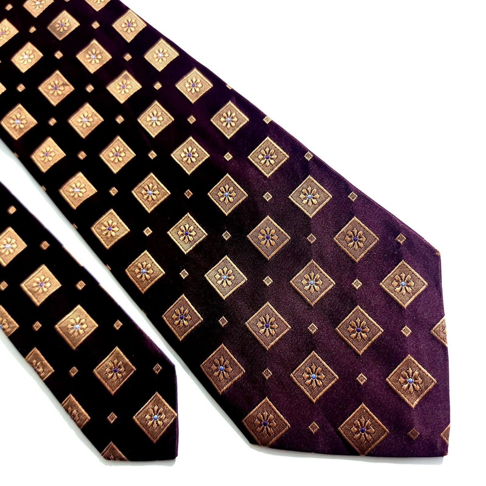 Joseph Abboud Joseph Abboud Woven Maroon Red Tan Floral Geometric Wide Sil Size ONE SIZE - 1 Thumbnail