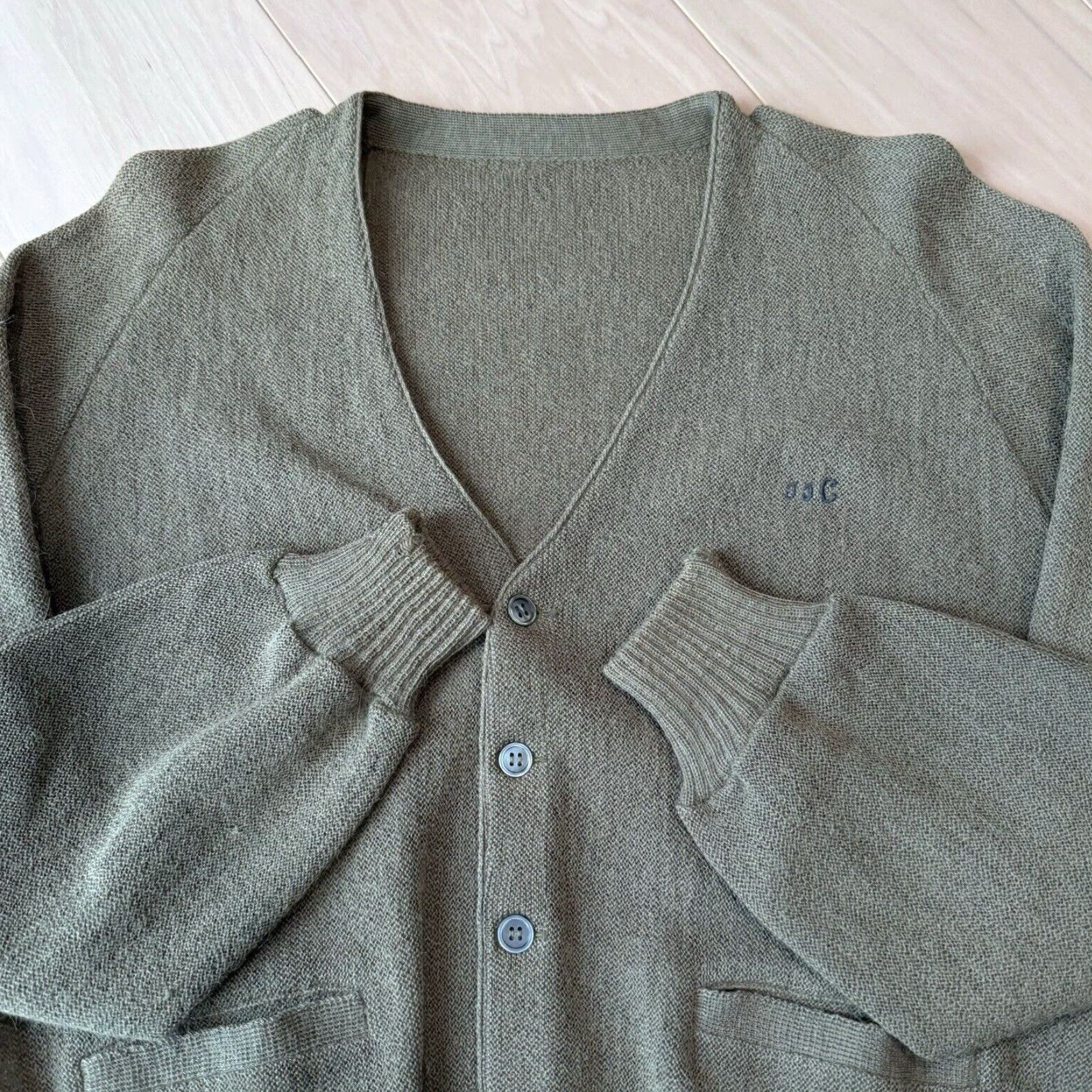 Vintage VINTAGE Cardigan Mens Wool Green S 70s USA Made Wool Cobain Long Sleeve Size US S / EU 44-46 / 1 - 4 Thumbnail