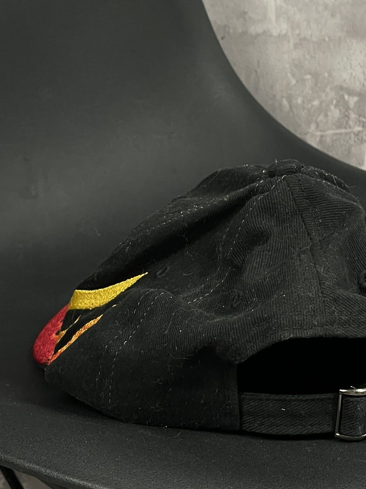 Vintage Vintage 00s Black Fire Y2K Cap Hat Size ONE SIZE - 5 Thumbnail