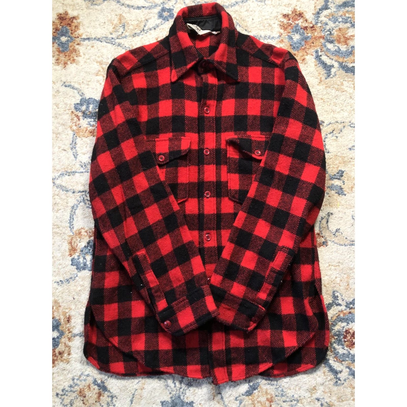 Vintage VINTAGE Woolrich Shirt Jacket Mens M Red Black Buffalo Plaid Wool 60s Size US M / EU 48-50 / 2 - 2 Thumbnail