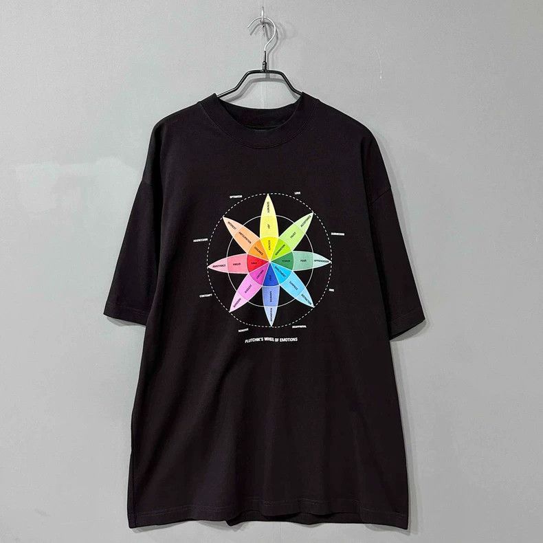 Balenciaga Balenciaga Colorful Compass Printed Logo Short Sleeve Size US M / EU 48-50 / 2 - 1 Thumbnail