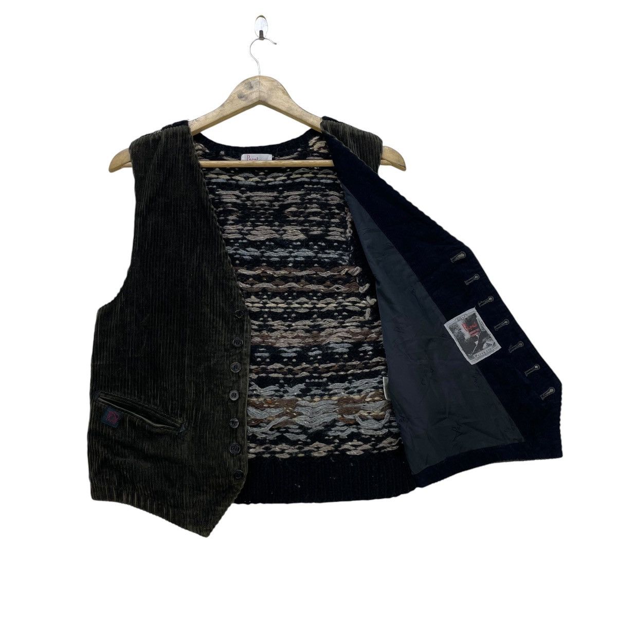 Japanese Brand 💥Papas Corduroy Knit Vest Jacket Size US S / EU 44-46 / 1 - 1 Thumbnail