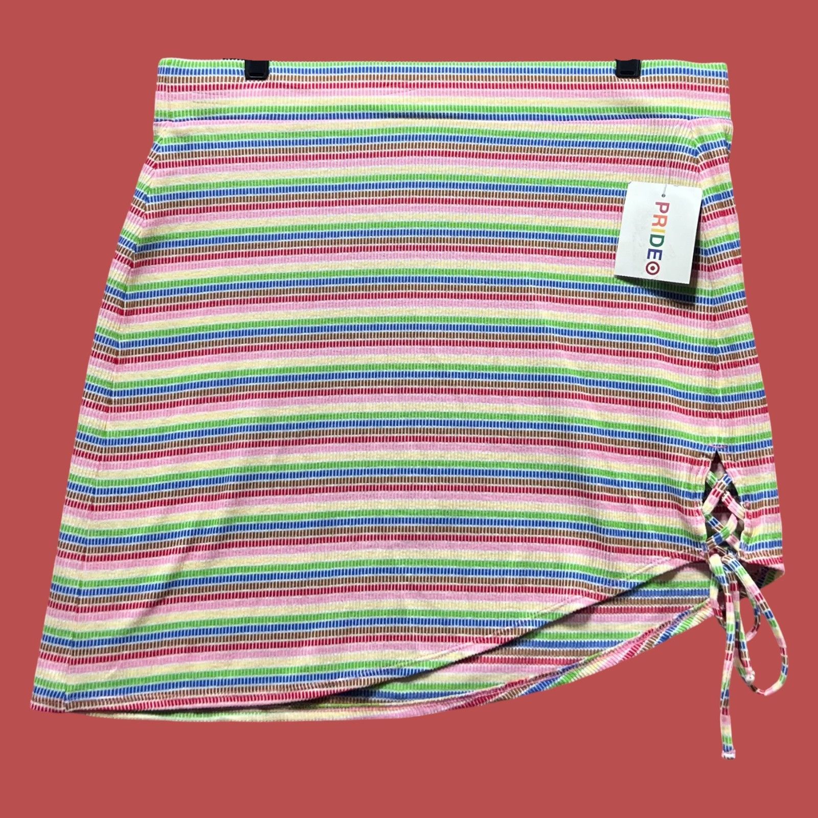 Other Pride - Women's Mid-Rise Mini Asymmetrical Skirt Rainbows St Size 35" - 3 Thumbnail