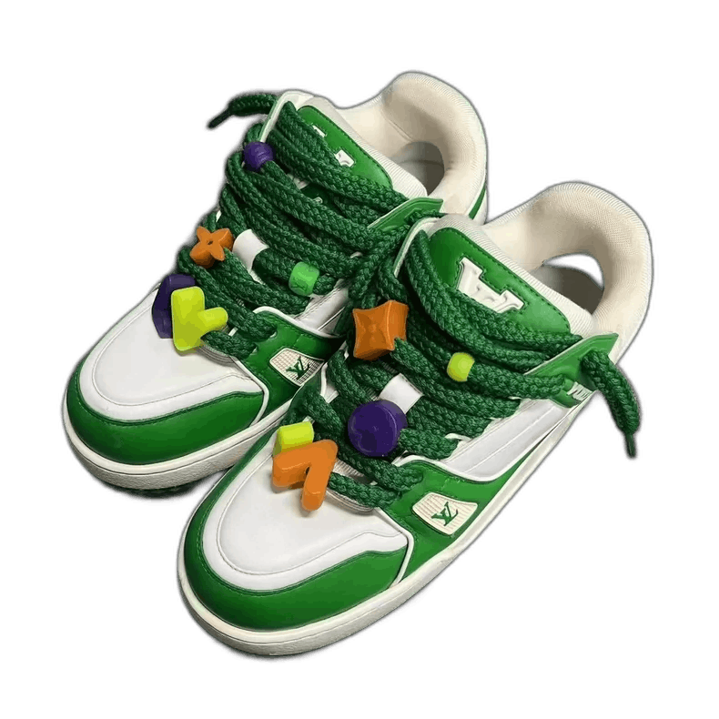 Louis Vuitton White Green Fashion Sneakers