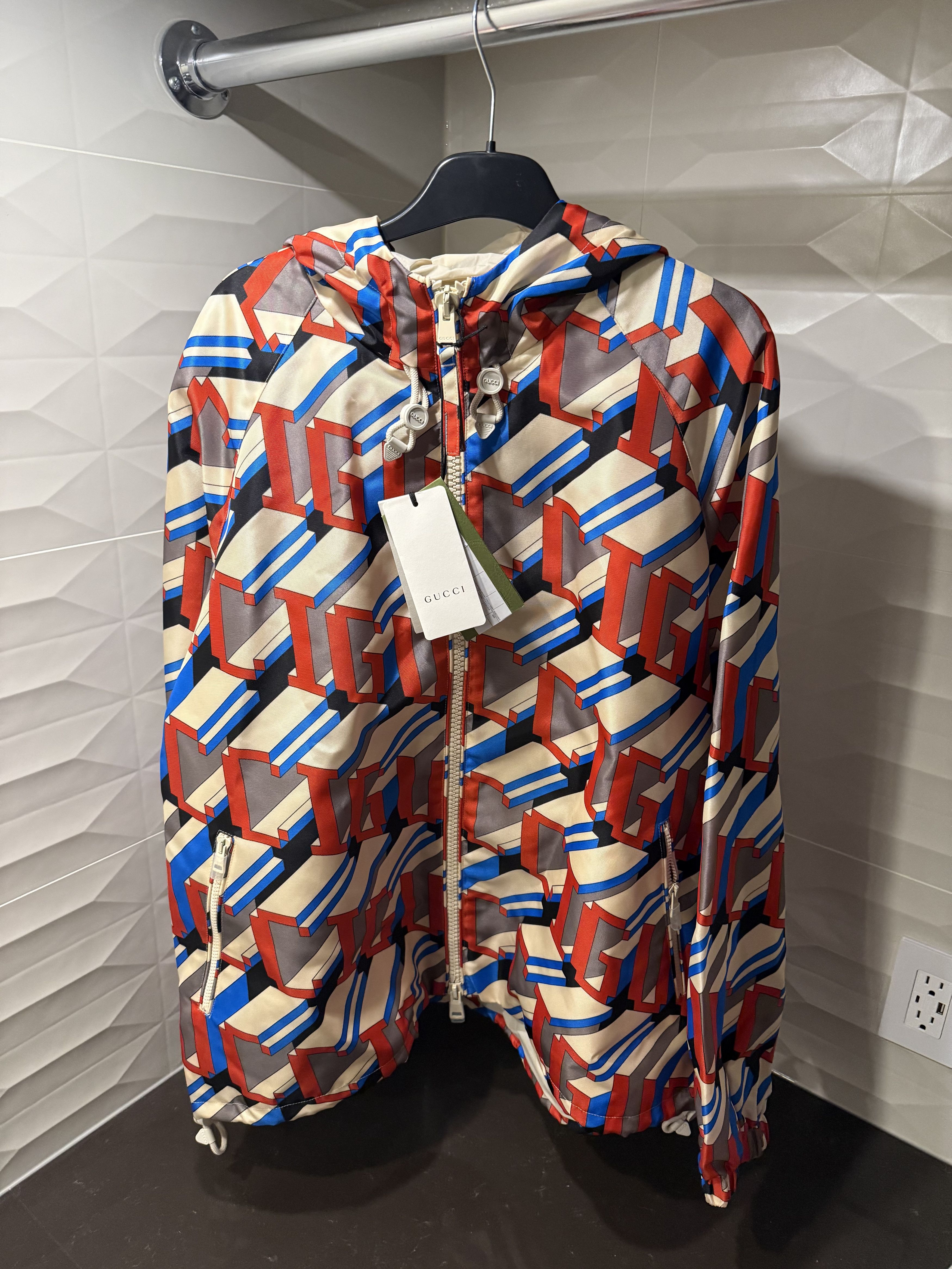 🎮 GUCCI Pixel Print Nylon Jacket - Size 48 / Medium