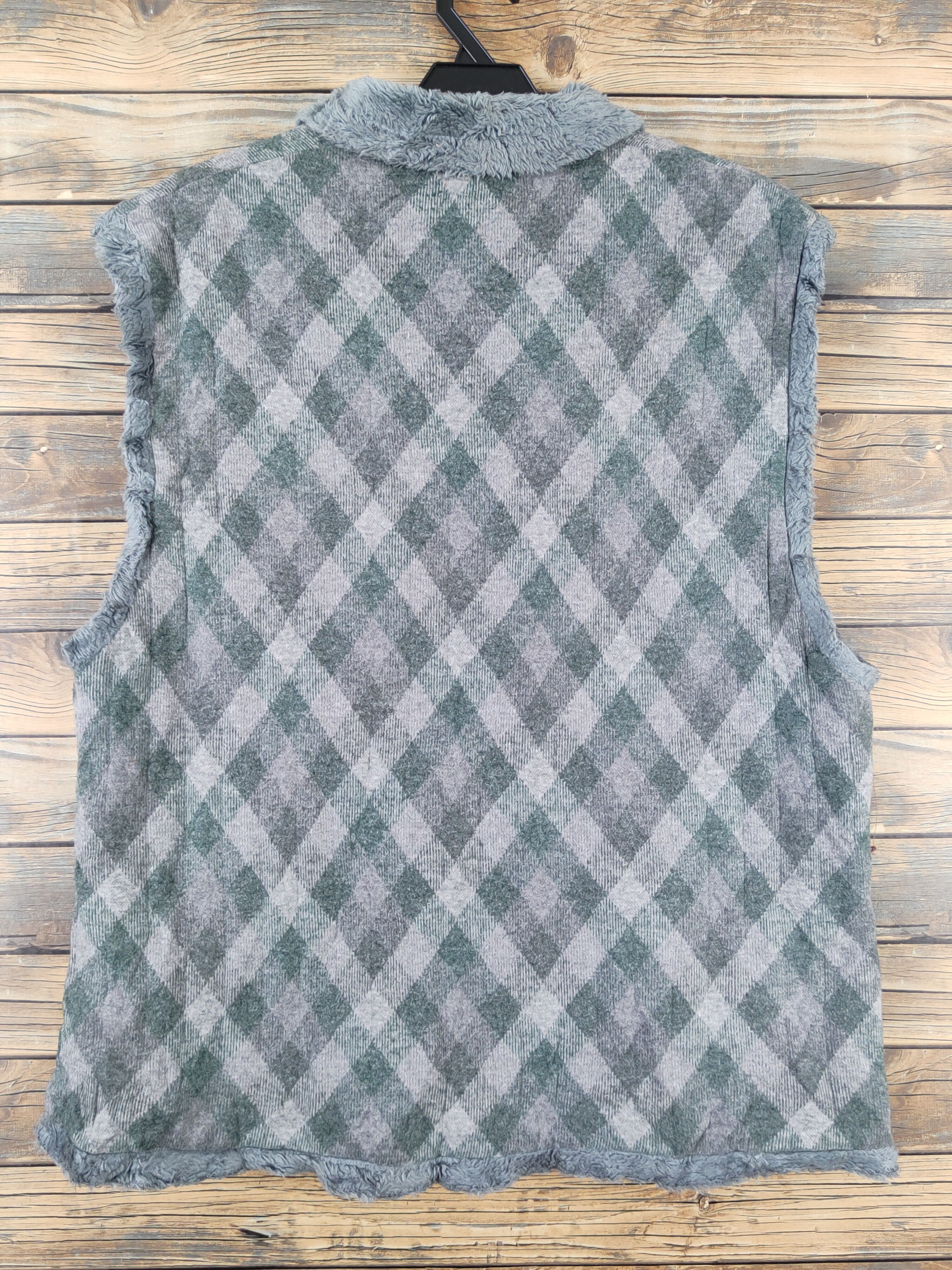Japanese Brand × Vintage Vintage 💥 Kirakumono Gray Green Furr Vests Size US L / EU 52-54 / 3 - 8 Thumbnail