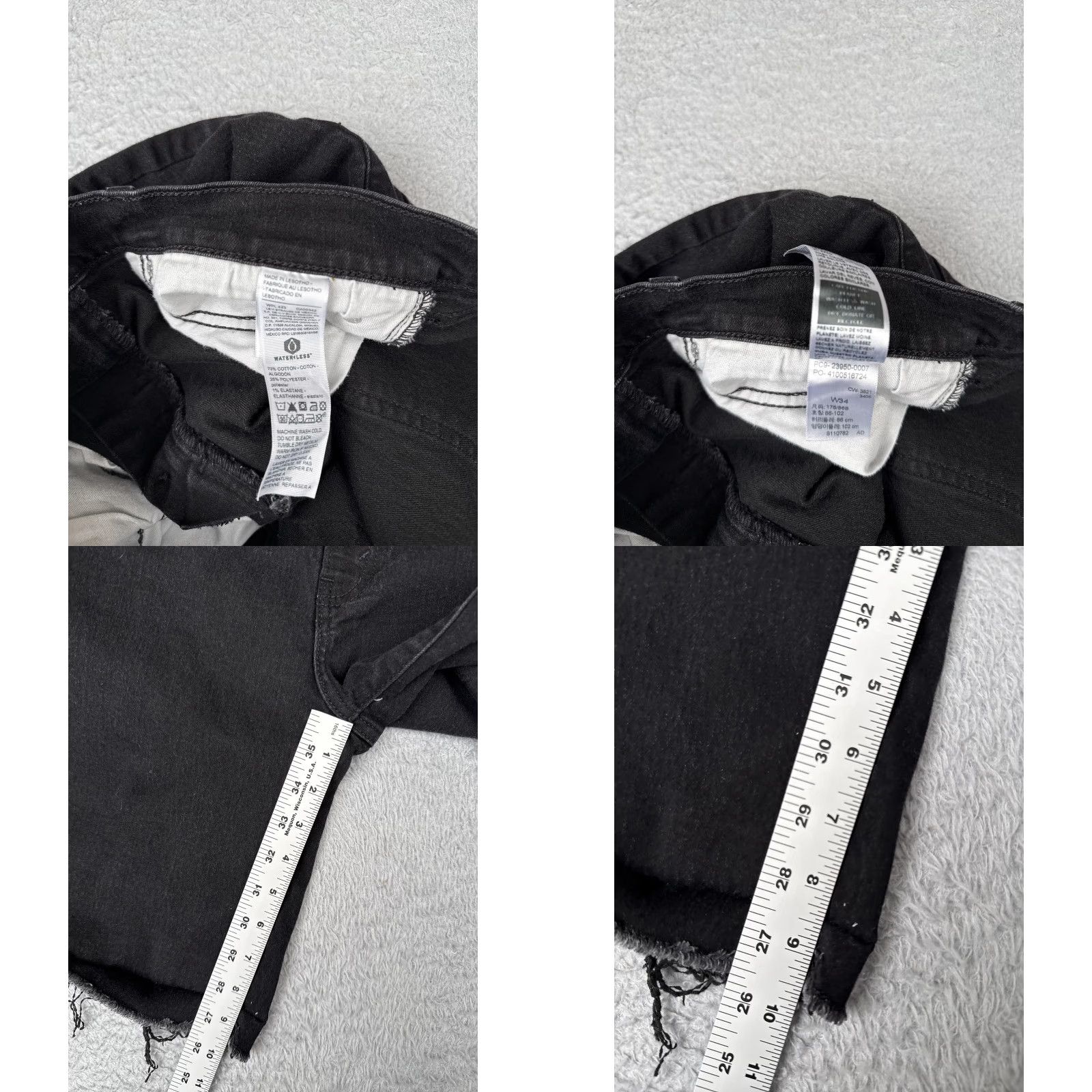 Levi's Denizen Levi's Black Denim Shorts Women 34x10 Cut-Off Stretch 5-Pocket Raw Hem Jeans Casual Women Size 24" / US 00 / IT 34 - 8 Thumbnail
