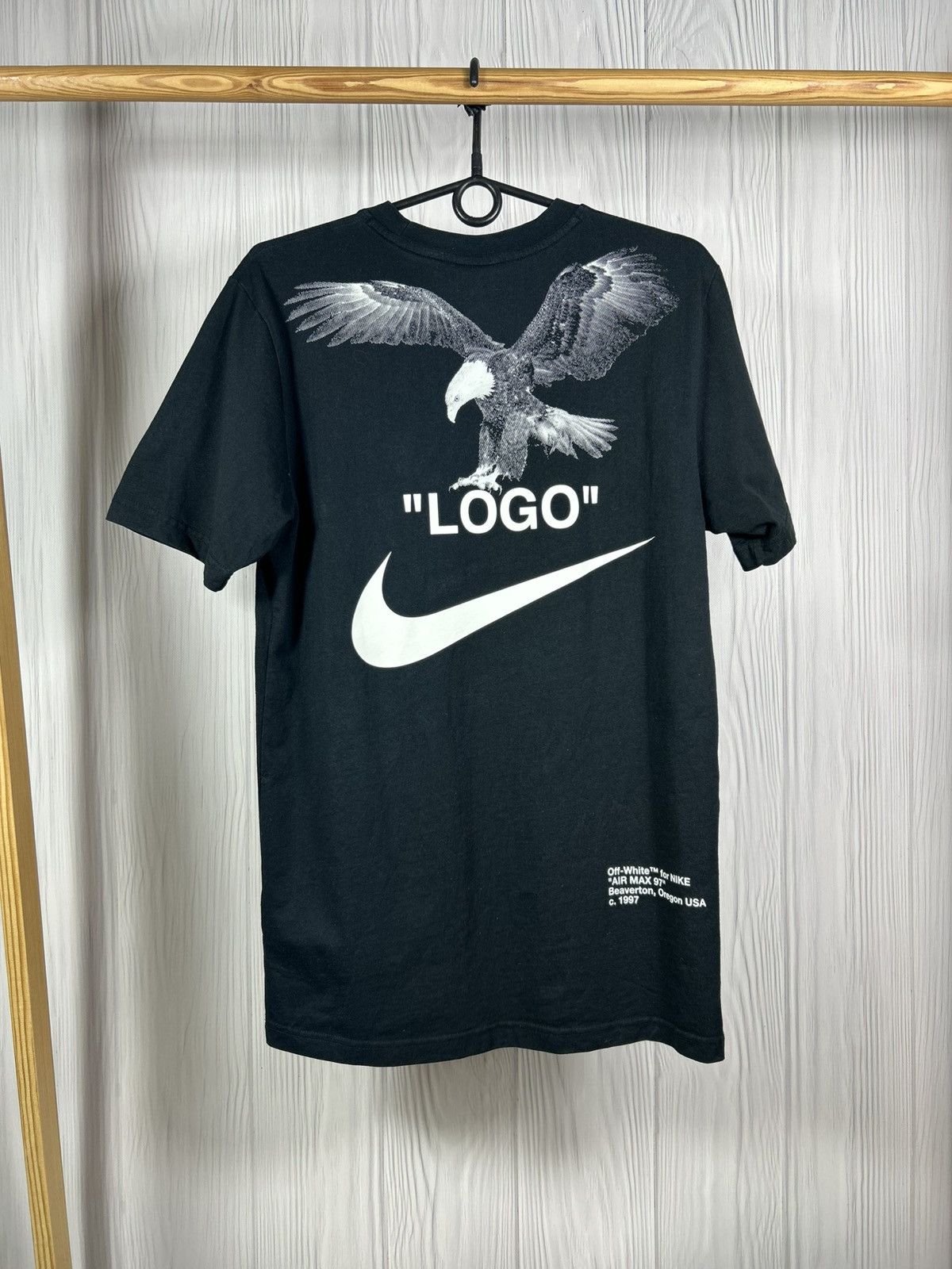 Nike × Off-White Off White x Nike NRG Big Logo Eagle Tuxedo Swoosh T-Shirt S Size US S / EU 44-46 / 1 - 1 Thumbnail