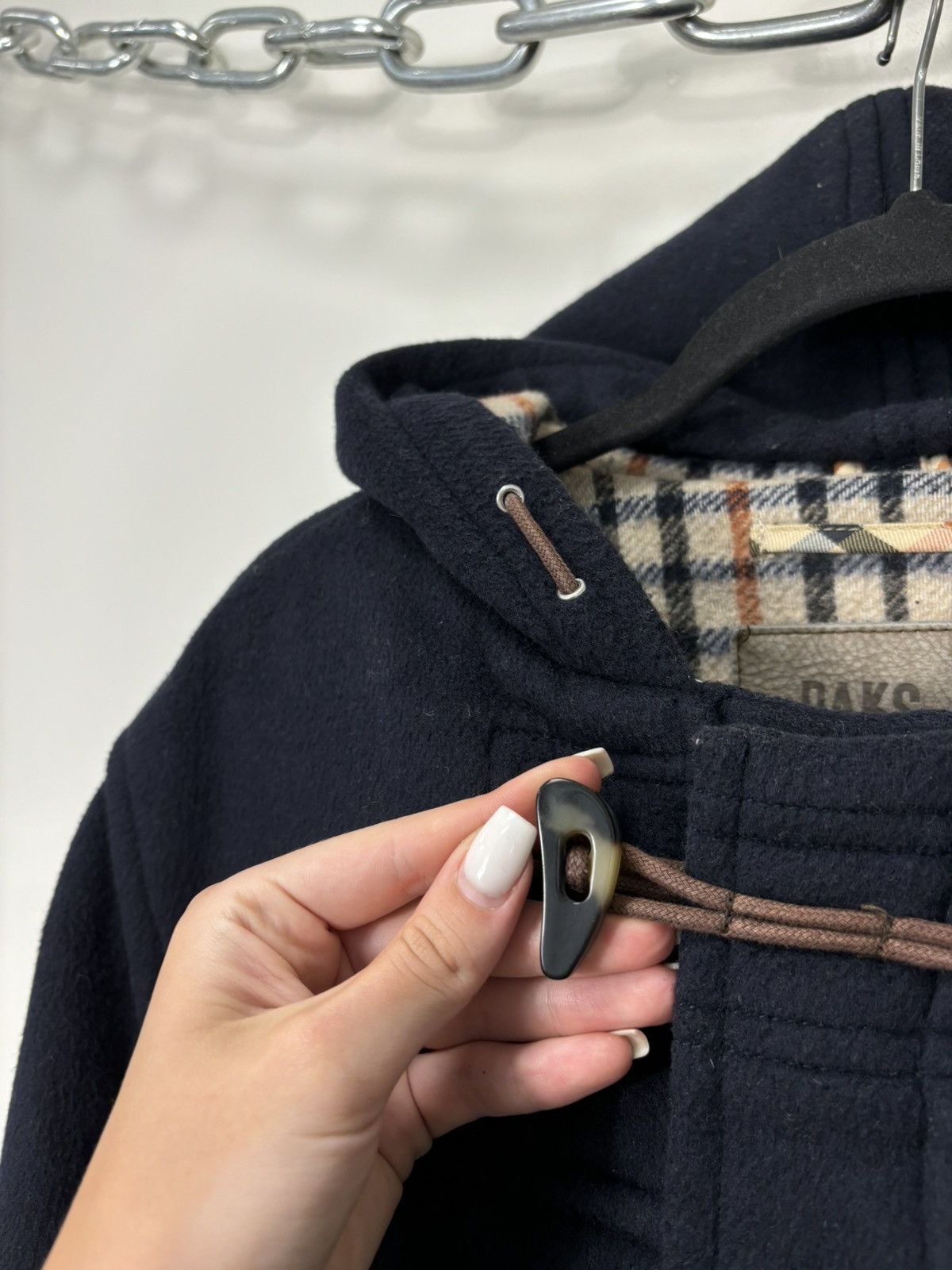 DAKS Daks London Men’s Navy Classic Wool Cashmere Duffle Coat Size US M / EU 48-50 / 2 - 10 Thumbnail