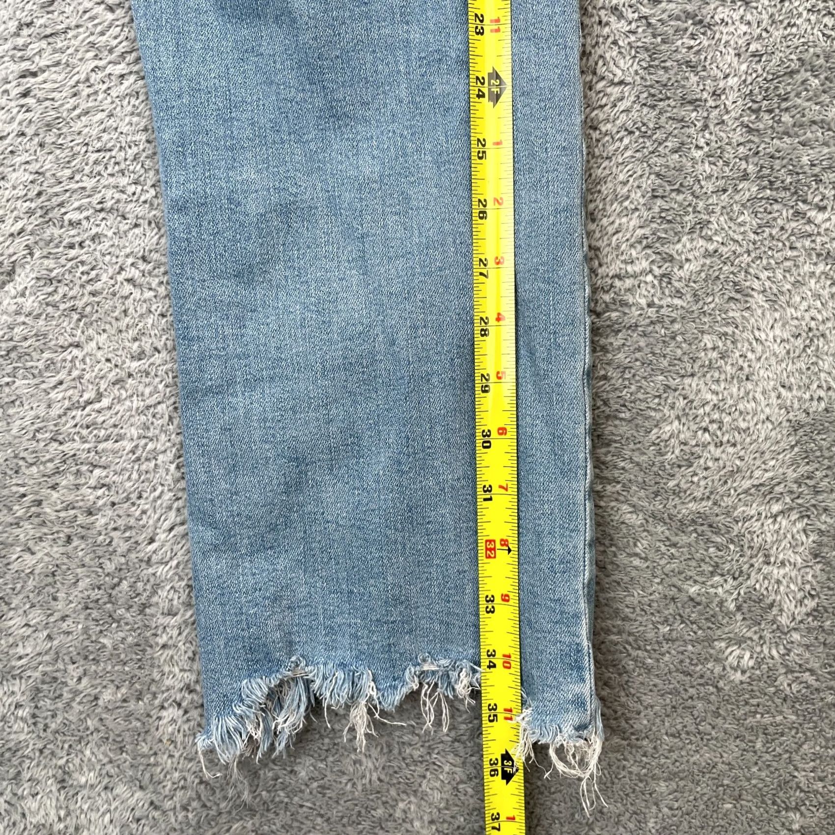 Denime Judy Blue Jeans Womens 32 Blue Straight Leg Denim Cotton Distressed Stretch Boho Jeans 5-Pocket Regular Inseam 24 in Blue Size 36" / US 14 / IT 50 - 6 Thumbnail