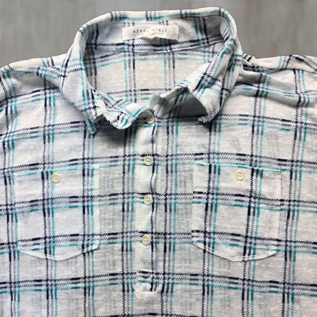 Aeropostale VINTAGE Aeropostale Shirt Long Sleeve Casual Women Size Small White Plaid 90s Size S / US 4 / IT 40 - 1 Thumbnail