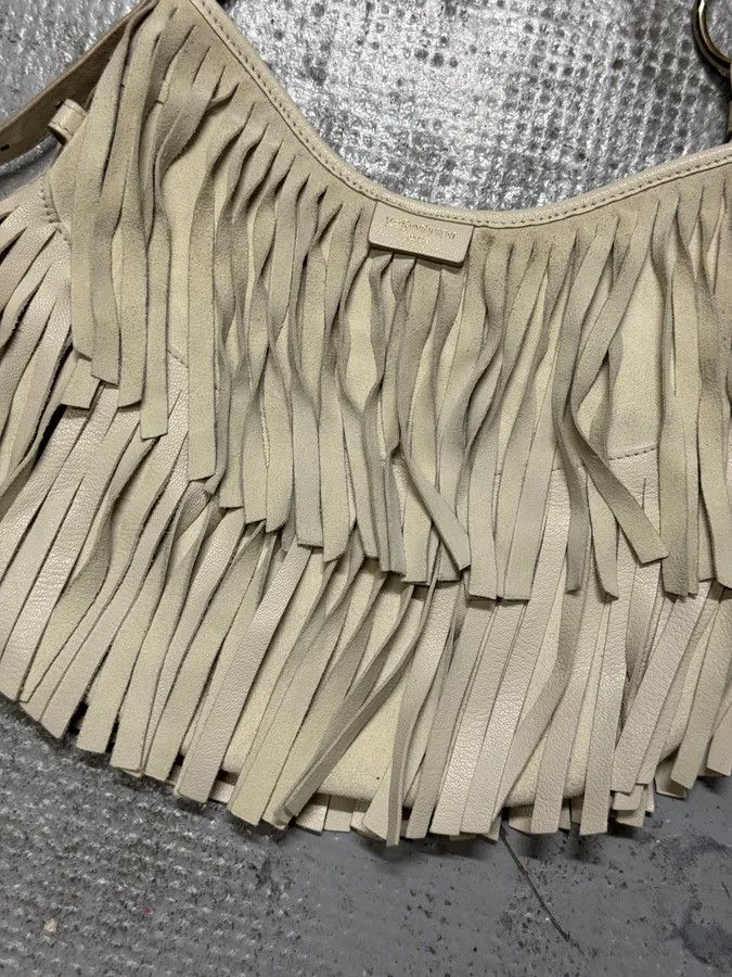 Yves Saint Laurent SS2003 Yves Saint Laurent Fringe Layered White Leather Handle Bag by Tom Ford Size ONE SIZE - 7 Thumbnail