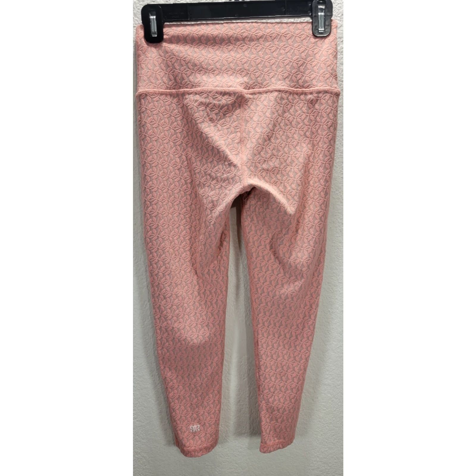 Vintage Albion Pink Leggings Womens Small High Waist Leaf Print Activewear Cropped Athletic Leggings S Pink Womens Size 28" / US 6 / IT 42 - 3 Thumbnail