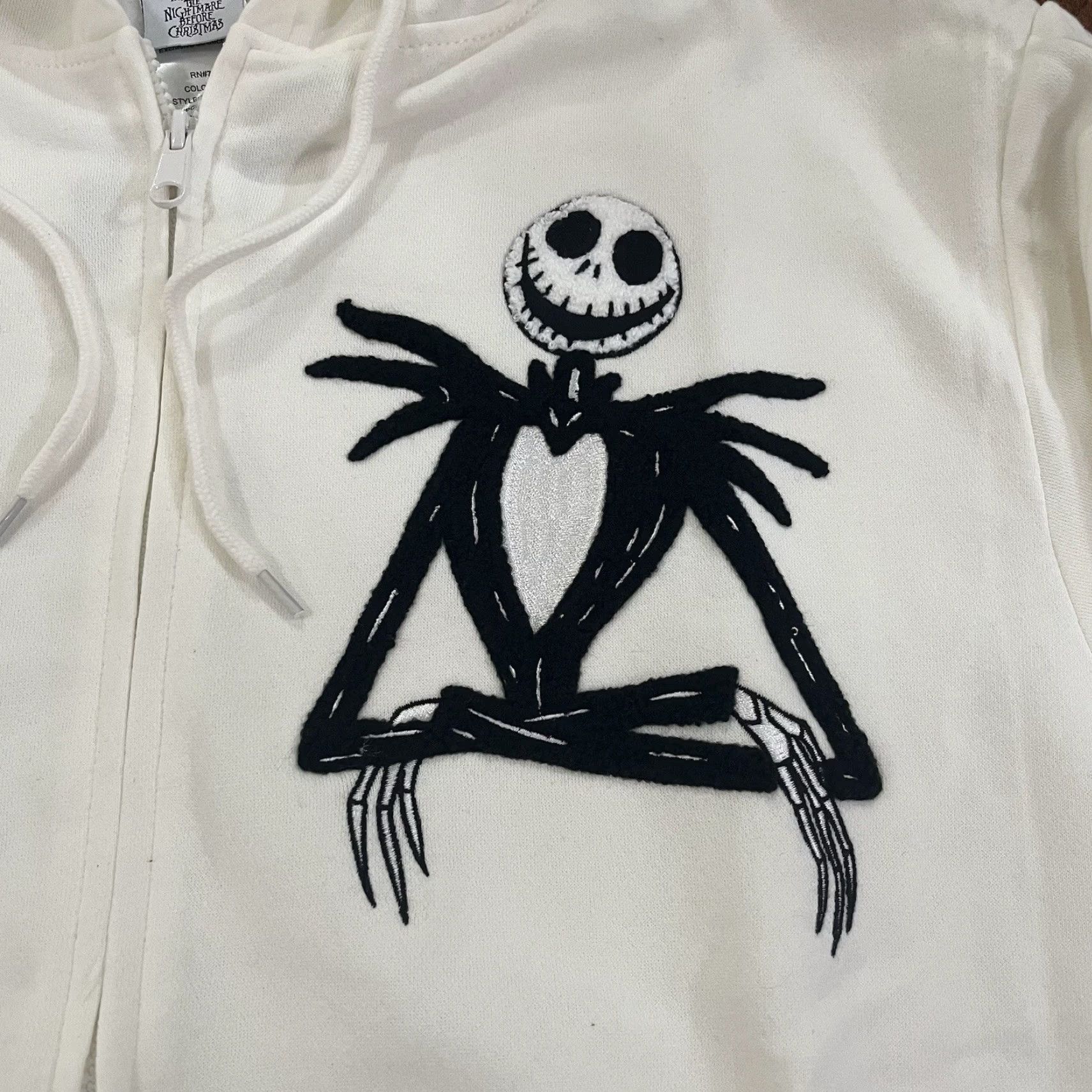 Disney Disney The Nightmare Before Christmas Hoodie Womens Sweatshirt XL Patch Zip Hoodie Christmas Womens Large/XL White Size XL / US 12-14 / IT 48-50 - 2 Thumbnail