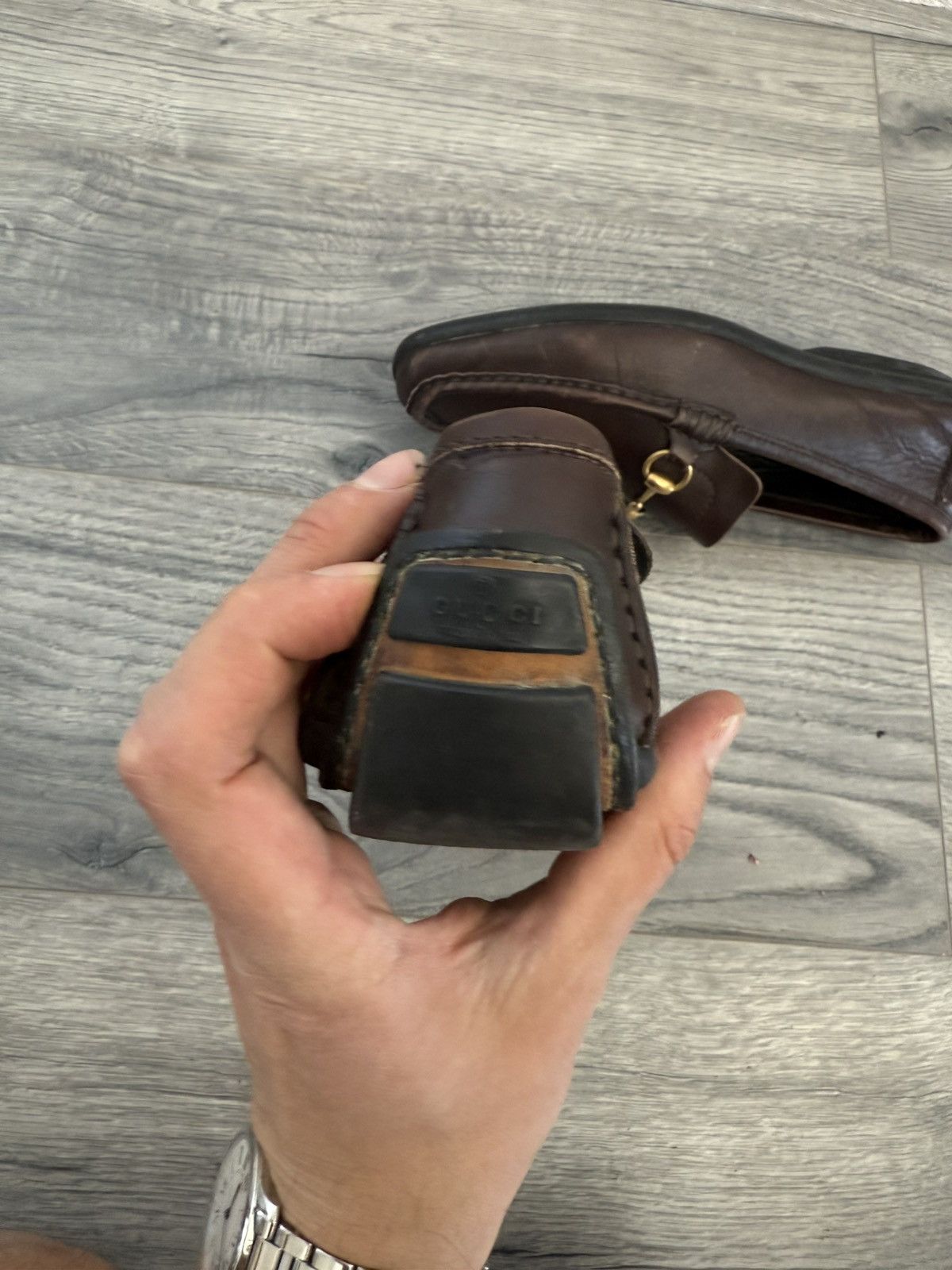 Gucci Classic Brown Leather Horsebit Loafers Size US 9 / EU 42 - 7 Thumbnail