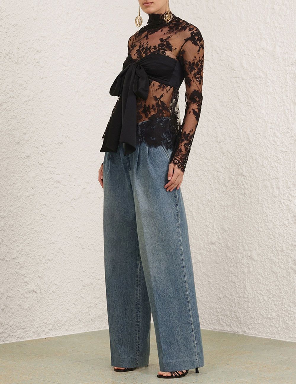 Zimmermann oc11z0725 Illustration Lace Top in Black Size M / US 6-8 / IT 42-44 - 8 Thumbnail
