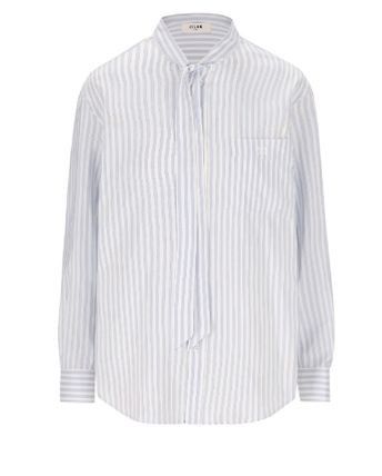 Celine CAMBRIDGE lavalliere shirt in striped silk Size M / US 6-8 / IT 42-44 - 1 Thumbnail