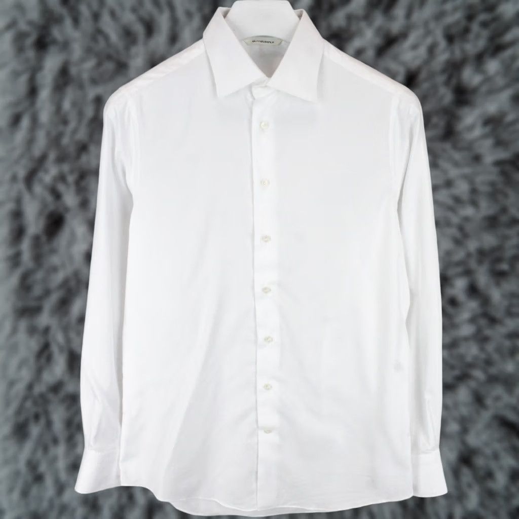 Suitsupply Suitsupply Slim Fit Formal Shirt Men's SMALL Spread Collar Patterned White Shirt Mens Small White Patterned Slim Fit Formal Shirt Size 36R - 1 Thumbnail