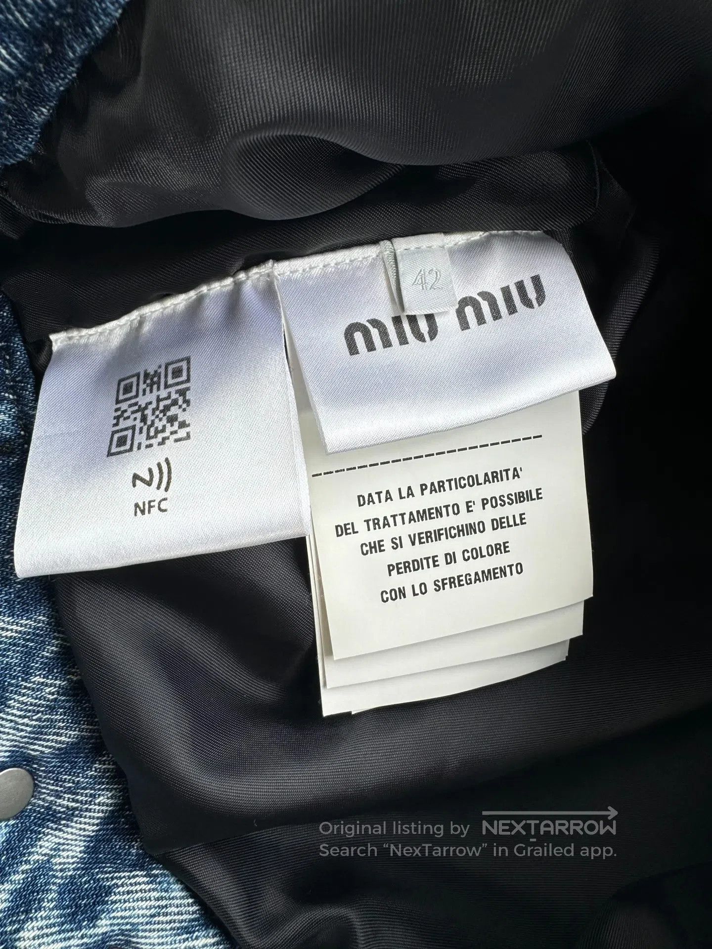 Miu Miu Miu Miu Washed Distressed Denim Padded Jacket| Size M / US 6-8 / IT 42-44 - 7 Thumbnail