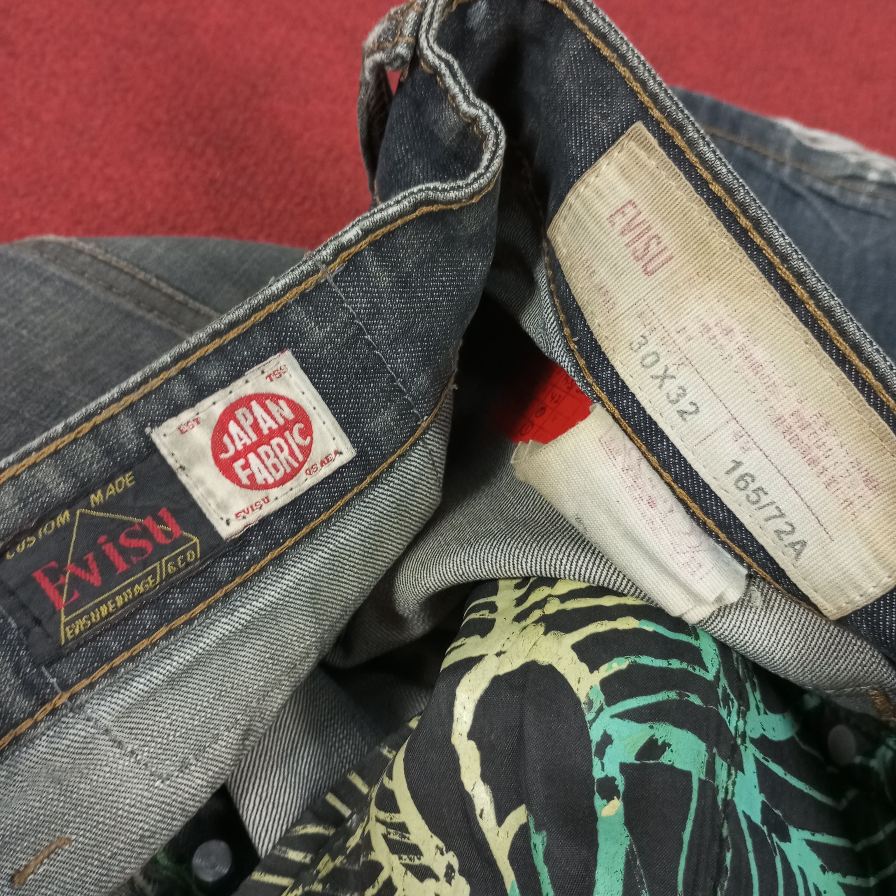 Japanese Brand Evisu Dragon Design Streetwear Custom Daicock Style Jeans Size US 31 - 14 Thumbnail