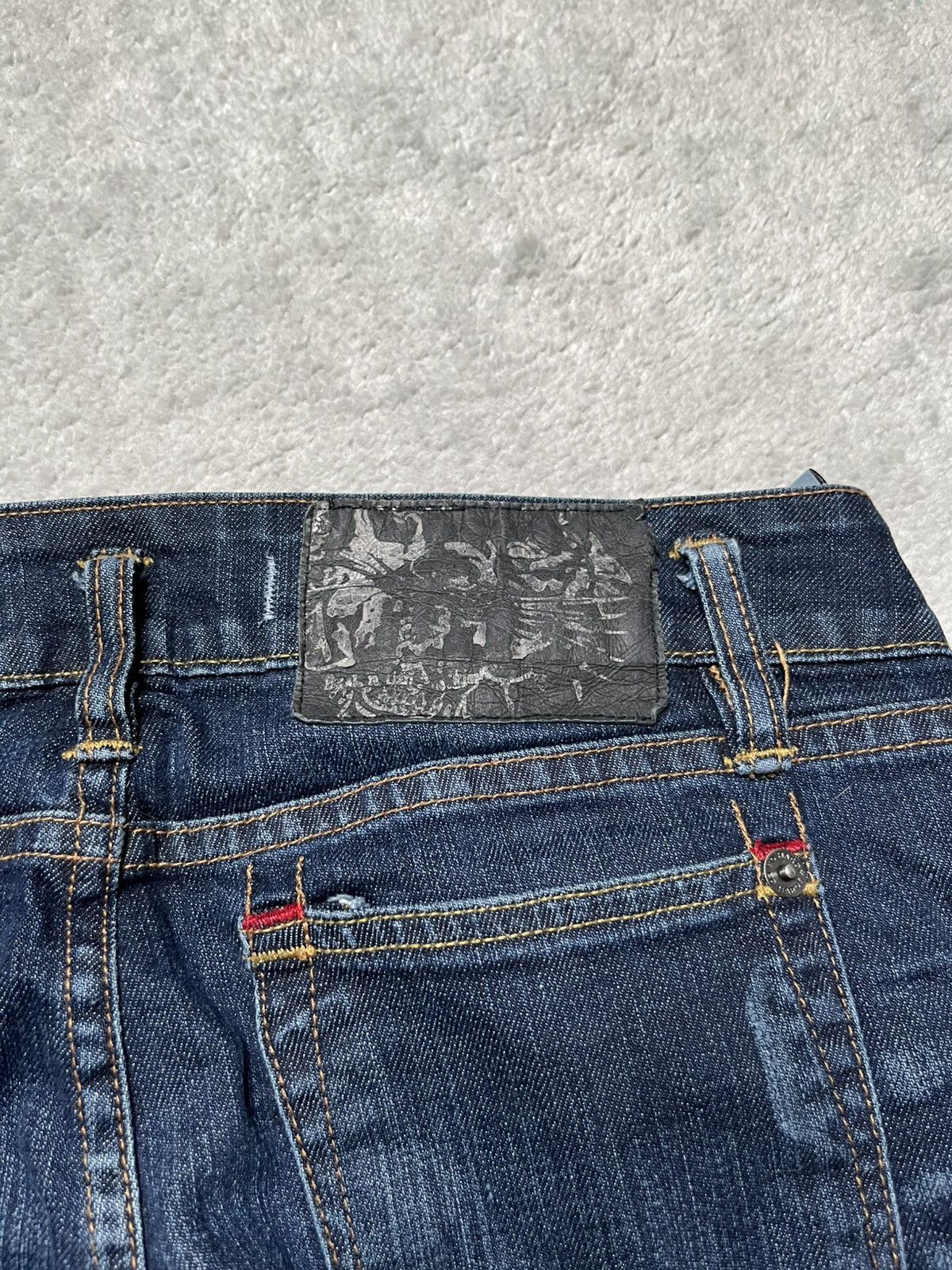 Ed Hardy Vintage Dark Blue Skinny Jeans Trousers Ed Hardy Sequins Size 28" / US 6 / IT 42 - 5 Thumbnail
