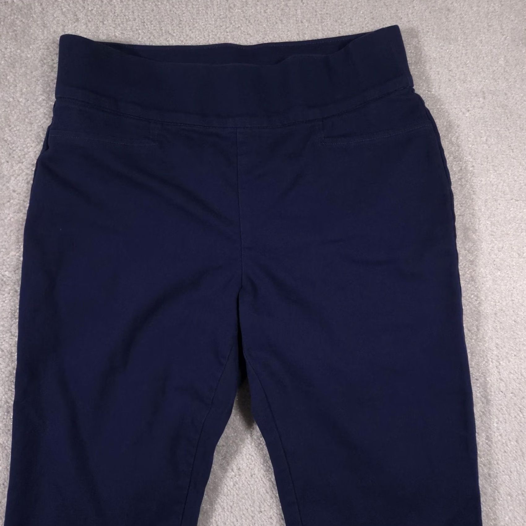 Vintage St. Johns Bay Pants Womens 8 Navy Ankle Pull On Stretch Chino Casual Pants Women's Navy Blue Ankle 8 Size 30" / US 8 / IT 44 - 3 Thumbnail