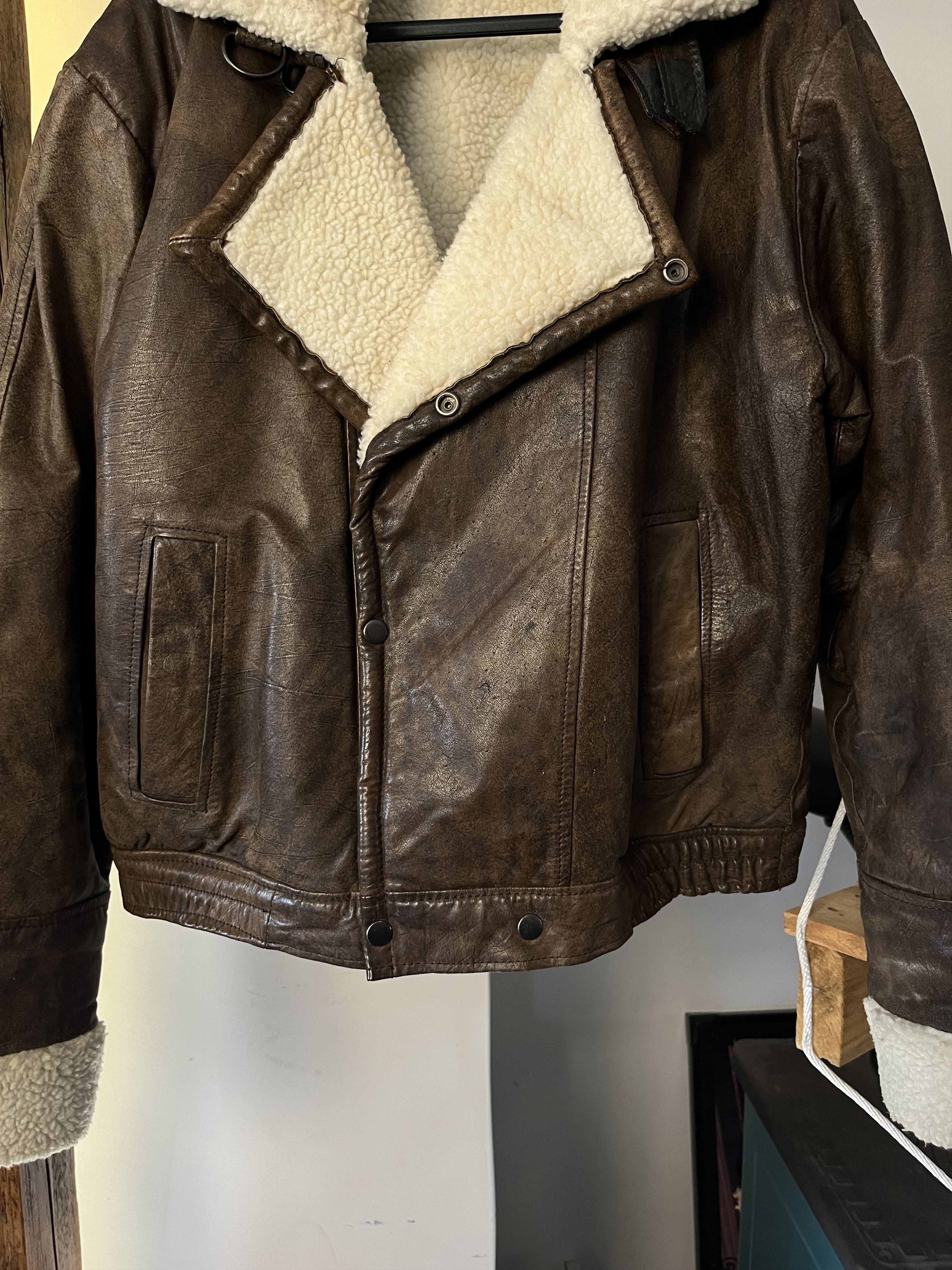 Other Vintage 90s B-3 Real Leather Military Heavy Coat Jacket Size US M / EU 48-50 / 2 - 5 Thumbnail