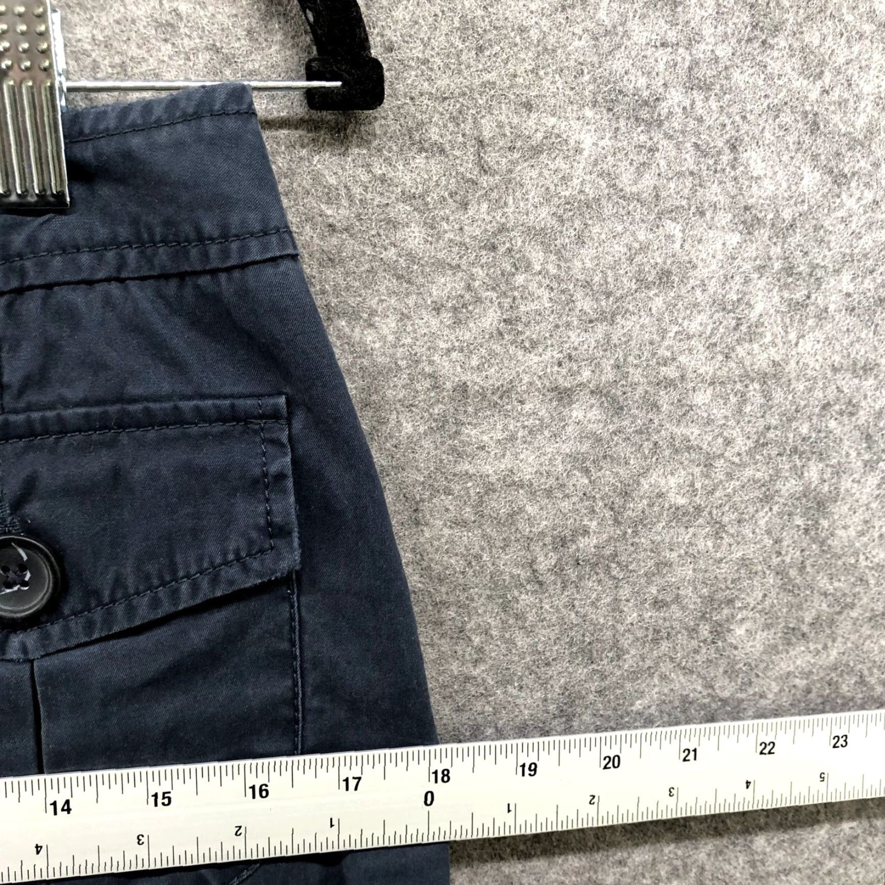 Banana Republic VINTAGE Banana Republic Skirt Button Front Navy Blue 4 Knee Length Cotton Twill Woman's Straight & Pencil Size 27" / US 4 / IT 40 - 7 Thumbnail