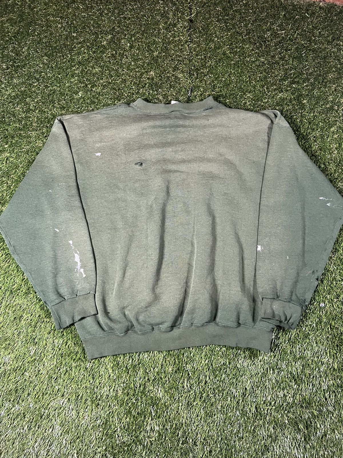 Habitat Vintage 90s Forest Green Faded Wolf Nature Boxy Crewneck Size US XL / EU 56 / 4 - 2 Thumbnail