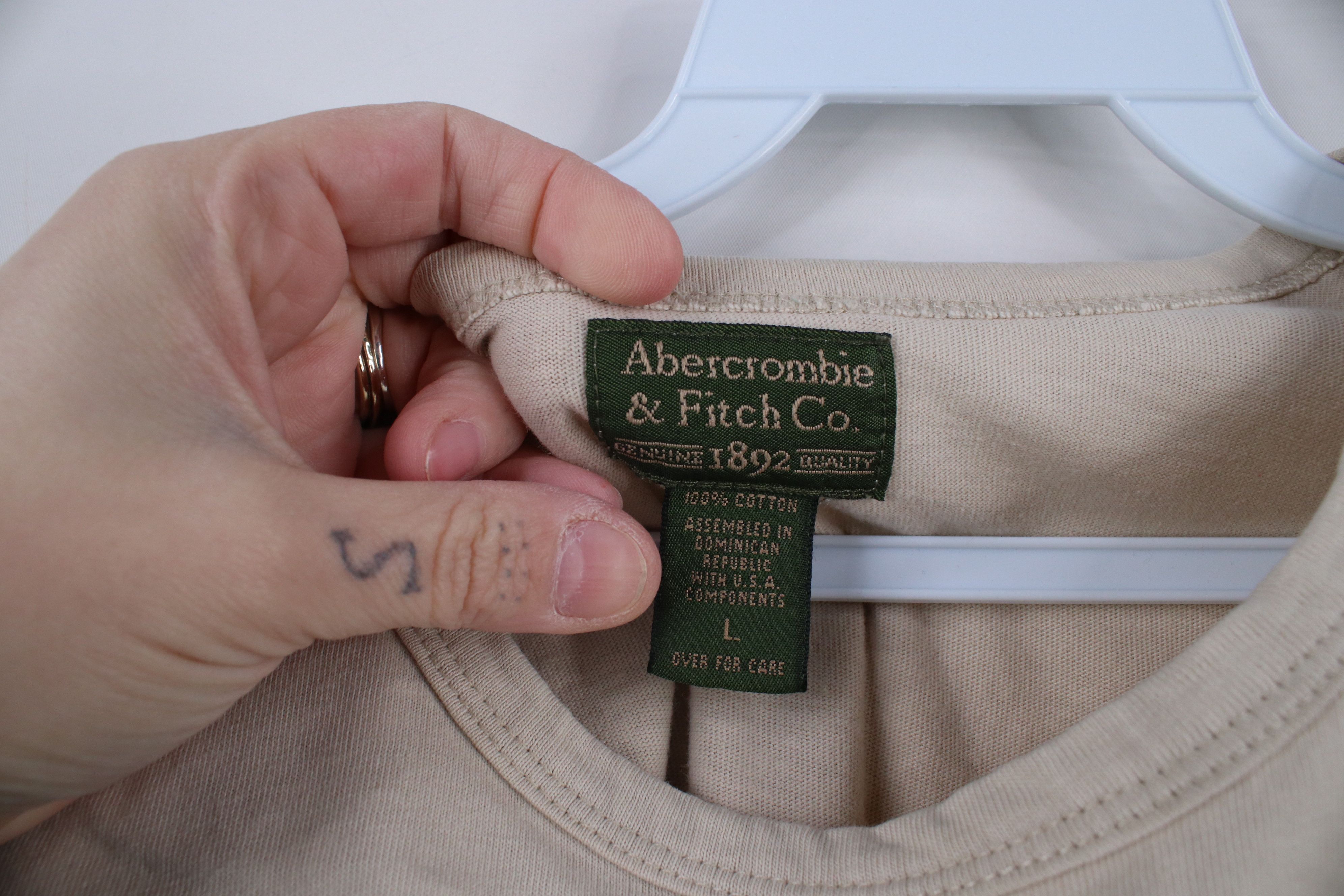 Abercrombie & Fitch × Vintage Vintage 90s Abercrombie & Fitch Blank Short Sleeve T-Shirt Size L / US 10 / IT 46 - 8 Thumbnail