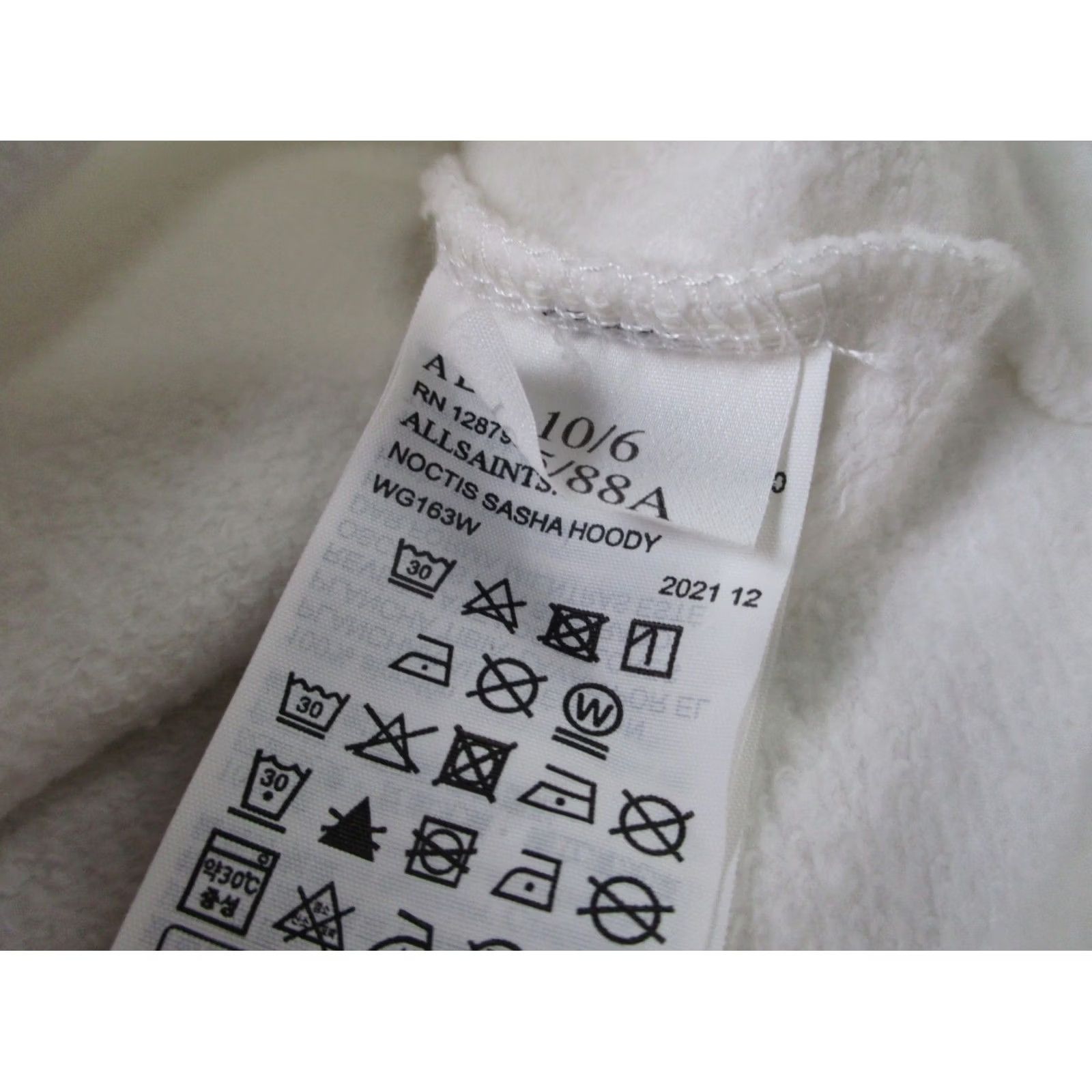Allsaints All Saints Hoodie Sweatshirt Women 6 L White Spellout Logo Pullover Noctis Sasha Size M / US 6-8 / IT 42-44 - 7 Thumbnail
