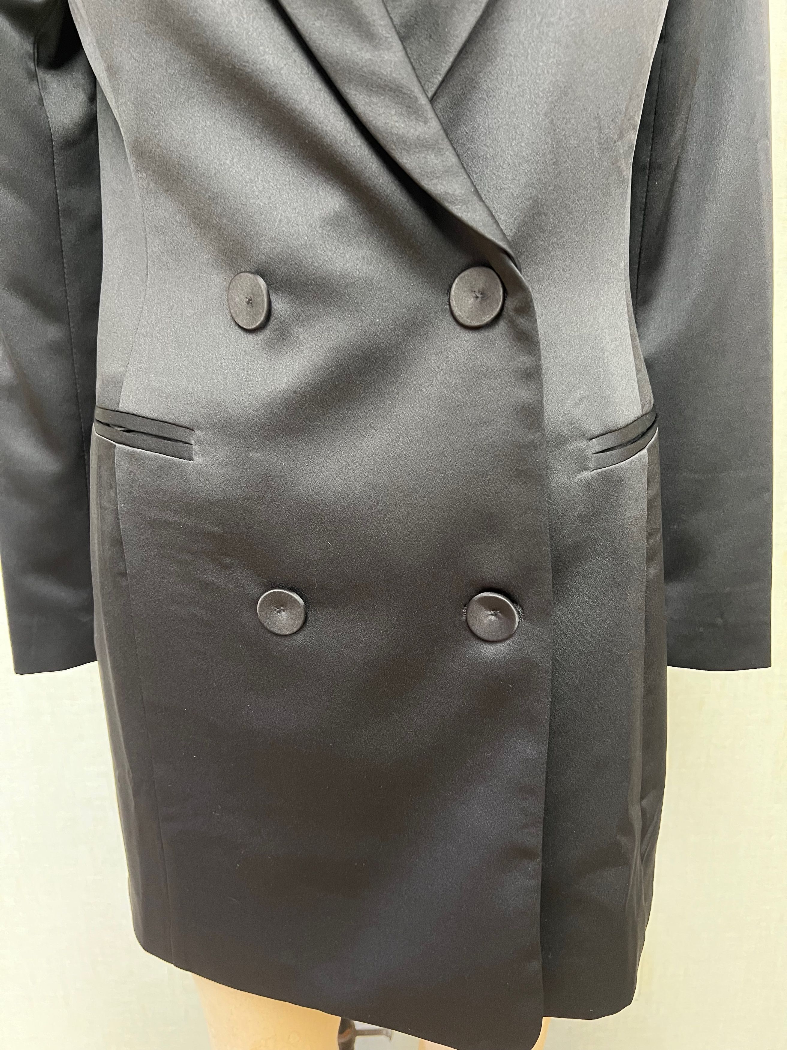 Other NWT Line & Dot Satin Black Dinner Jacket Mini Dress Medium Size M / US 6-8 / IT 42-44 - 2 Thumbnail